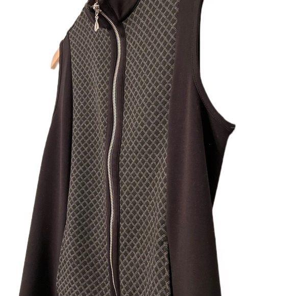 💖 Weekends by Chico’s Vest | Small | Black, With Gray & Black Pattern | EUC - Picture 5 of 8